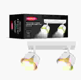 Світильник точковий накладний поворотний без лампи MAXUS Spot Flora Base GX53x2 White Golden