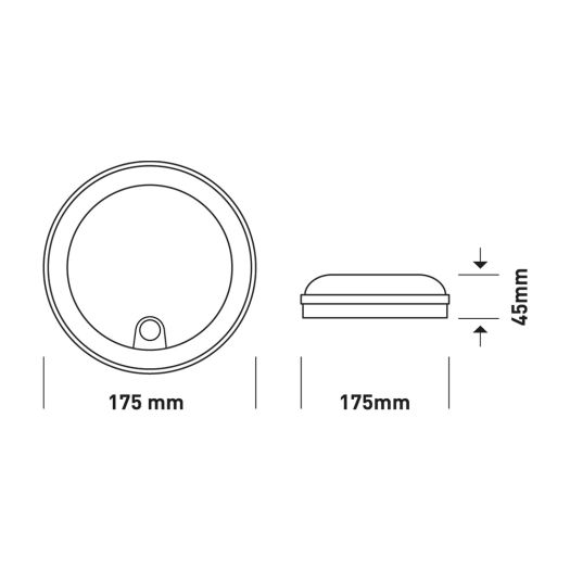 Світильник світлодіодний з інфрачервоним датчиком руху GLOBAL GBH 02 12W 5000K circle PIR