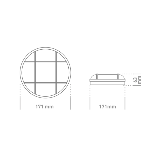 Антивандальный LED-светильник GLOBAL GBH 03 15W 5000K белый (круг)