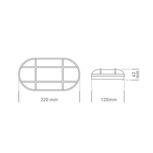 Антивандальный LED-светильник GLOBAL GBH 03 15W 5000K белый (эллипс)