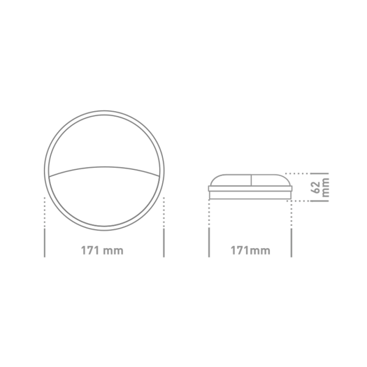 Антивандальный LED-светильник GLOBAL GBH 07 15W 5000K графит (круг)