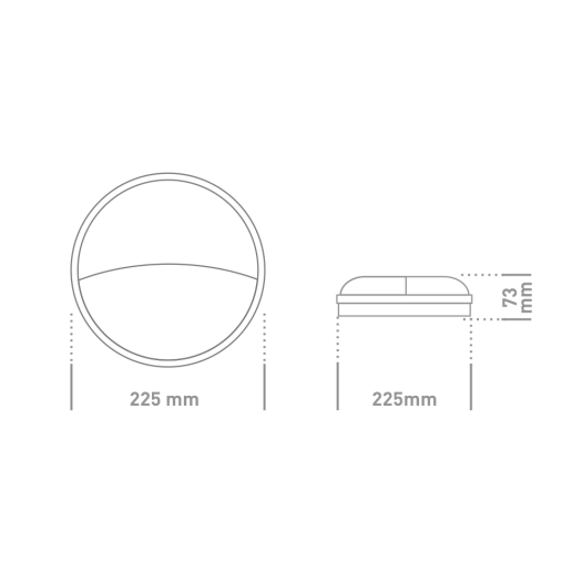 Антивандальный LED-светильник GLOBAL GBH 07 20W 5000K графит (круг)