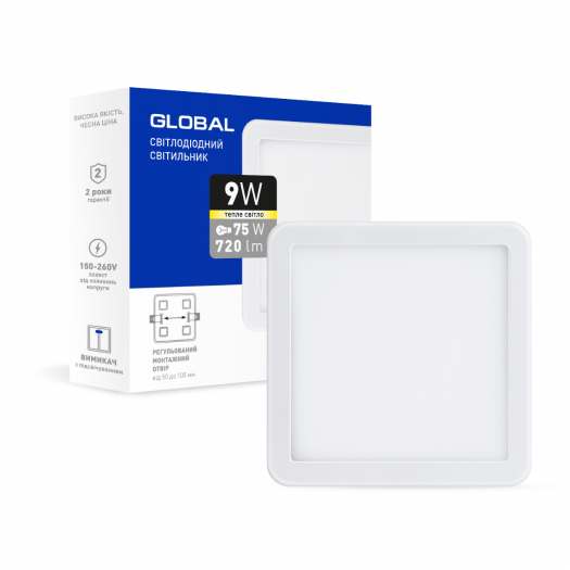 Точкові світильники Серія GLOBAL Small Panels Square