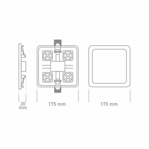 LED-світильник точковий врізний GLOBAL SP adjustable 14W, 4100K (квадрат)