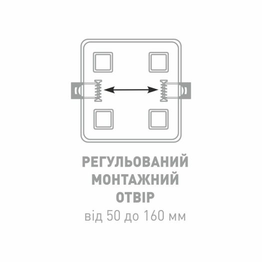 LED-світильник точковий врізний GLOBAL SP adjustable 14W, 4100K (квадрат)