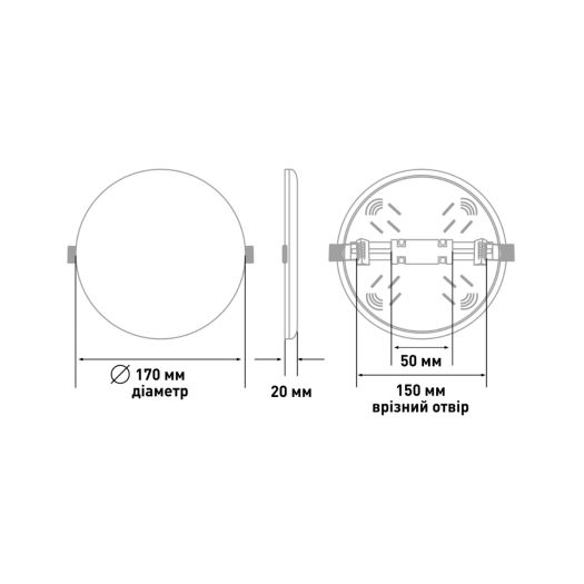 Точковий врізний-накладний LED-світильник GLOBAL SP 2in1 20W, 4100K (коло)