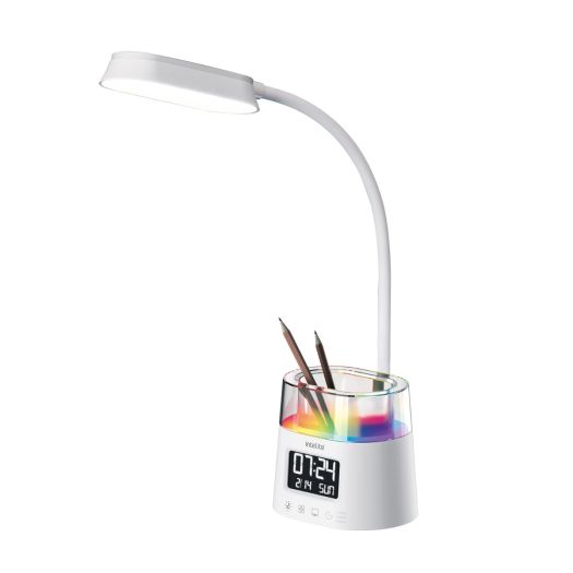 Світлодіодна настільна лампа Intelite Desk Lamp 10W WH RGB Pen holder Calendar