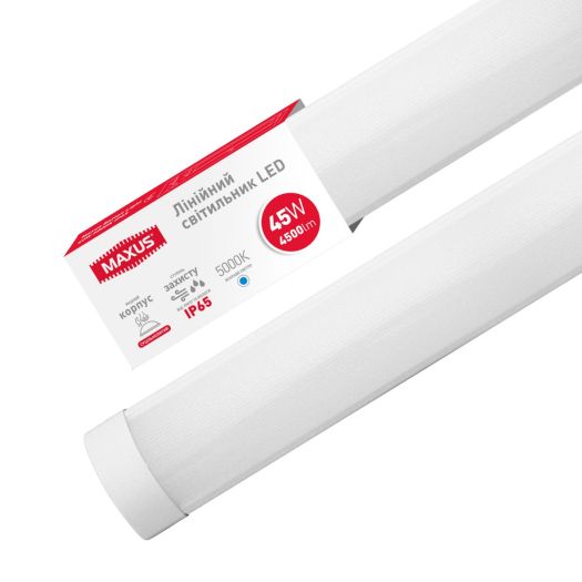 Світлодіодний лінійний світильник Maxus Batten Light 45W 5000K IP65