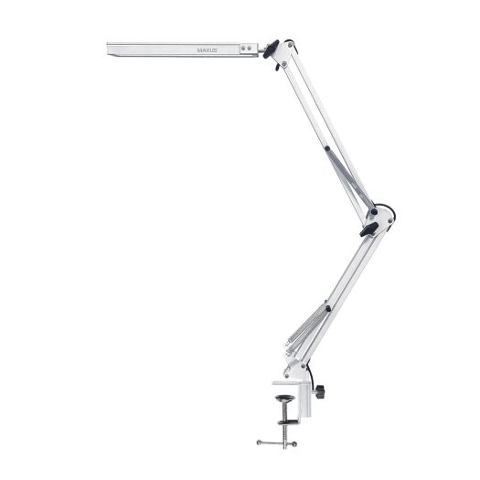 Світлодіодна настільна лампа на струбцині MAXUS Desk Lamp 10W 3CCT Metal CLIP WH