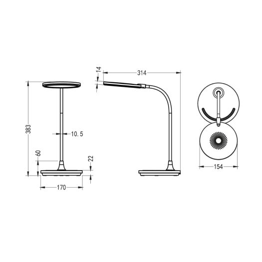 Настільна світлодіодна лампа MAXUS Desk Lamp 12W 3CCT BL Smile Nightlight