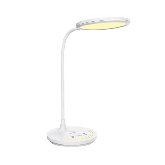 Настільна світлодіодна лампа MAXUS Desk Lamp 12W 3CCT WH Smile Nightlight