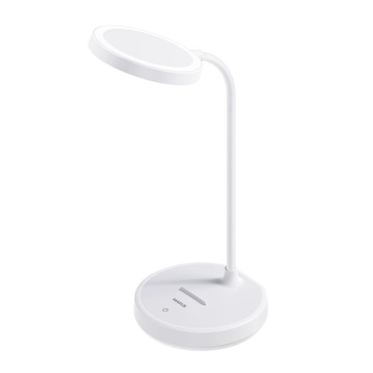 Світлодіодна настільна лампа зі змінним акумулятором MAXUS Desk Lamp 5W 3CCT WH Round