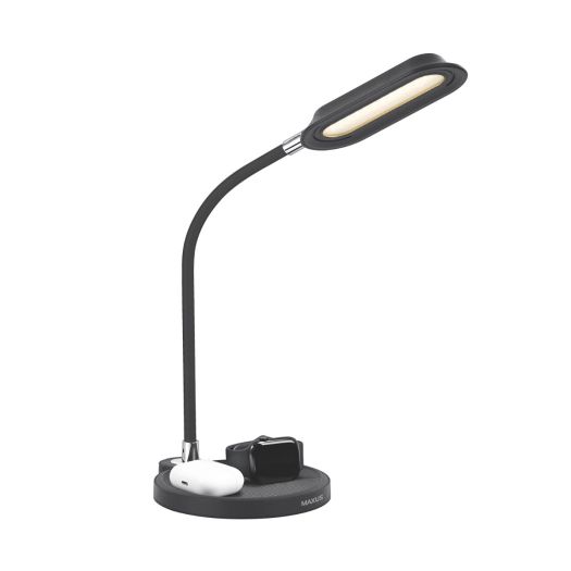 Настільна світлодіодна лампа MAXUS Desk Lamp 8W 3CCT BL Carbon Tray