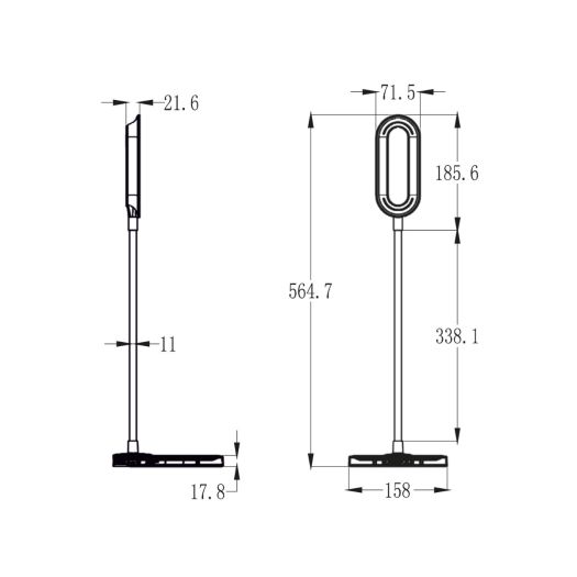 Настільна світлодіодна лампа MAXUS Desk Lamp 8W 3CCT BL Carbon Tray