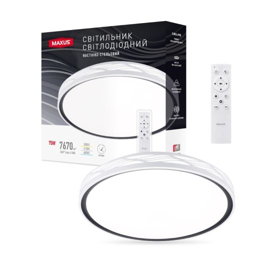Світильник світлодіодний настінно-стельовий Maxus Functional Ceiling light 75W 3CCT Remote Art (з пультом дистанційного керування)