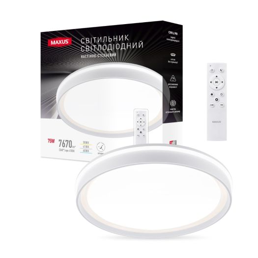 Світильник світлодіодний настінно-стельовий Maxus Functional Ceiling light 75W 3CCT Remote Line (з пультом дистанційного керування)