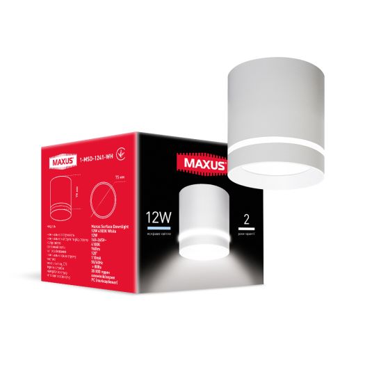 Світильник світлодіодний Maxus Surface Downlight 12W 4100K White