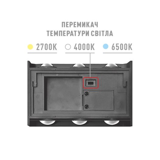 Фасадний світлодіодний світильник MAXUS MWL 6W 3CCT IP65 BL Square