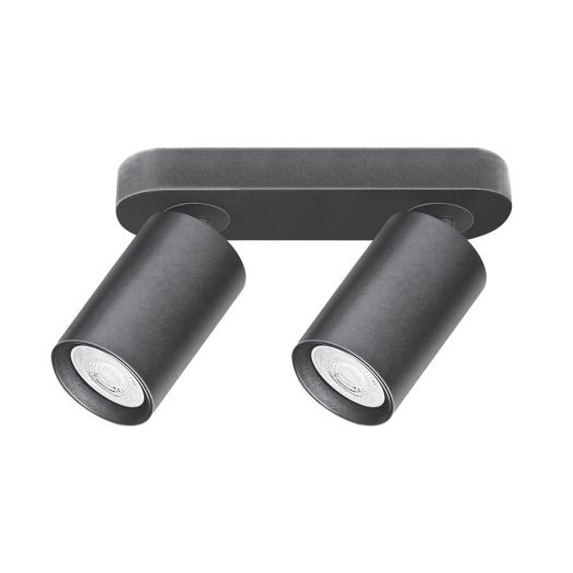 Світильник точковий накладний поворотний без лампи MAXUS Spot Light Base GU10x2 Black