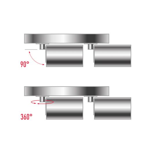 Світильник точковий накладний поворотний без лампи MAXUS Spot Light Base GU10x2 Black