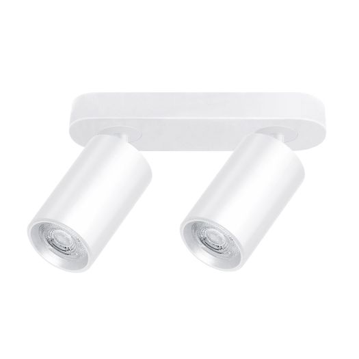 Світильник точковий накладний поворотний без лампи MAXUS Spot Light Base GU10x2 White
