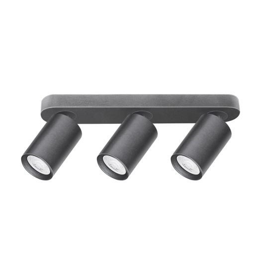 Світильник точковий накладний поворотний без лампи MAXUS Spot Light Base GU10x3 Black
