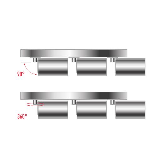 Світильник точковий накладний поворотний без лампи MAXUS Spot Light Base GU10x3 Black