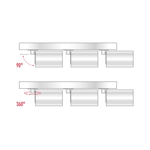 Світильник точковий накладний поворотний без лампи MAXUS Spot Light Base GU10x3 White
