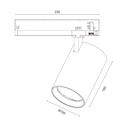 Трековий LED світильник Maxus assistance Track light C 42W 90CRI 4000K 24DEG 3-Phase Black