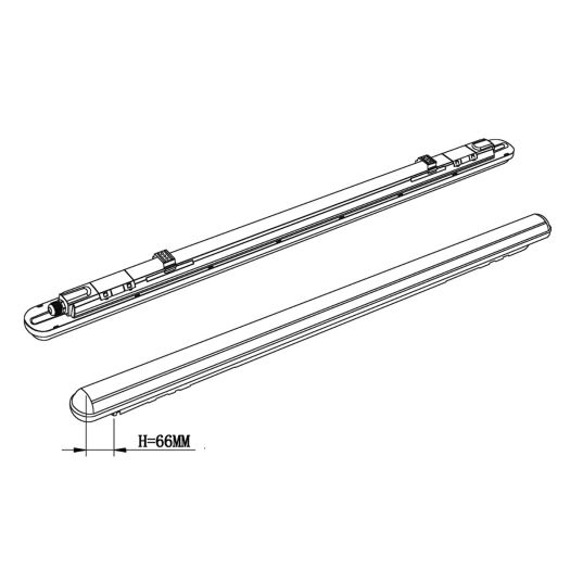 Лінійний аварійний світильник Maxus assistance LINE BASIC PL 1200 mm 36W 5000K IP65 Gray Emergency 3 in1