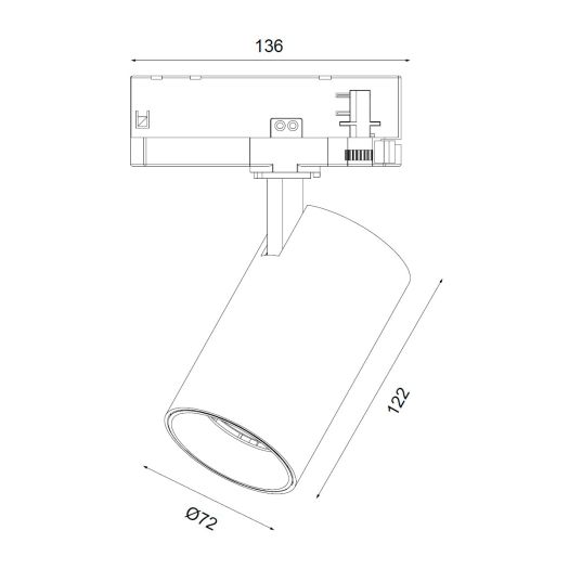 Трековий світильник Maxus assistance Track light C 20W 90CRI 4000K 24DEG 3-Phase Black