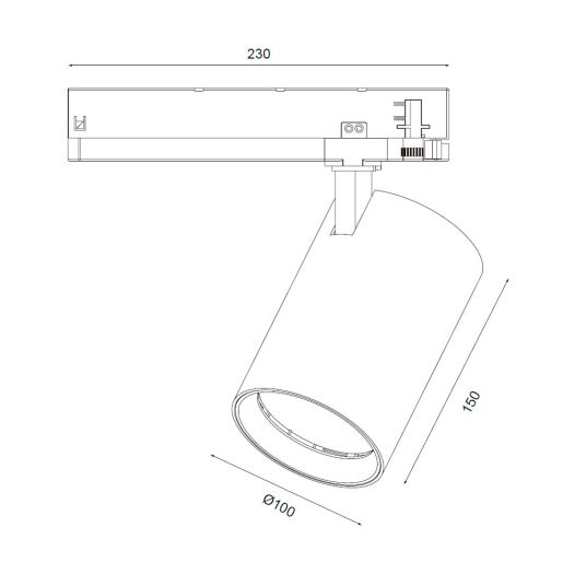 Трековий світильник Maxus assistance Track light C 42W 90CRI 4000K 24DEG 3-Phase Black