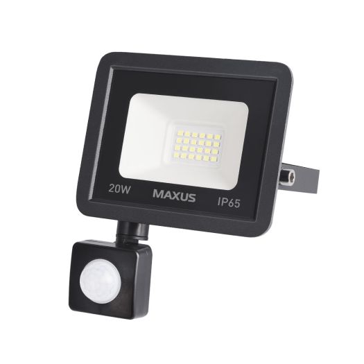 Світлодіодний прожектор з датчиком руху MAXUS FL-04 20W 5000K sensor